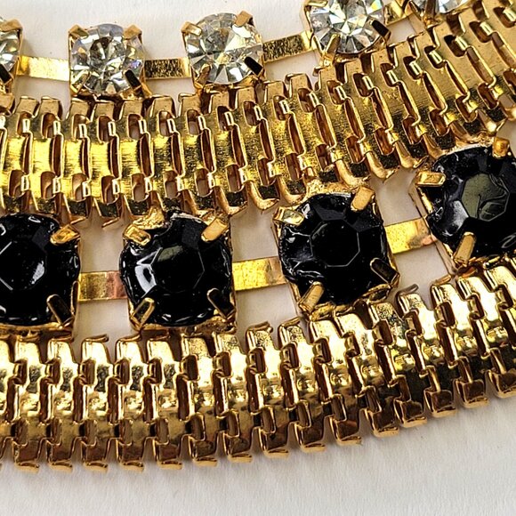Gold and Black Choker Necklace BRIDAL Necklace - Picture 10 of 10
